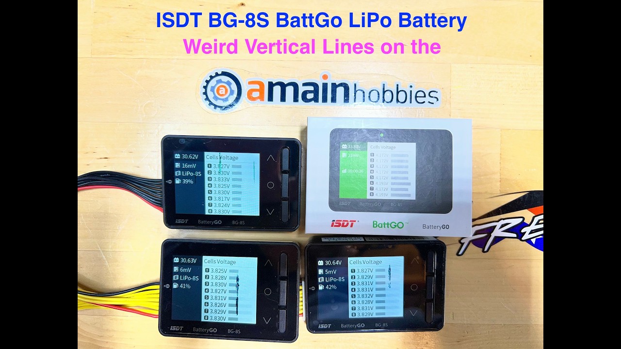 Приборы для проверки батарей ISDT BG 8S показали вертикальные линии на дисплее.