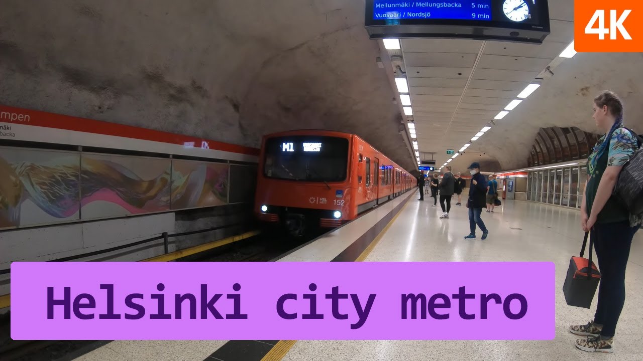 Поездка в хельсинском метро в 4K / Следование до конца маршрута / Маршрут М1