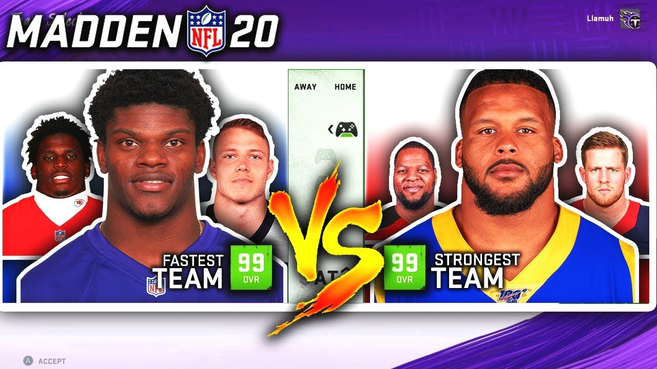 Fastest Possible Team vs. Strongest Possible Team in Madden 20