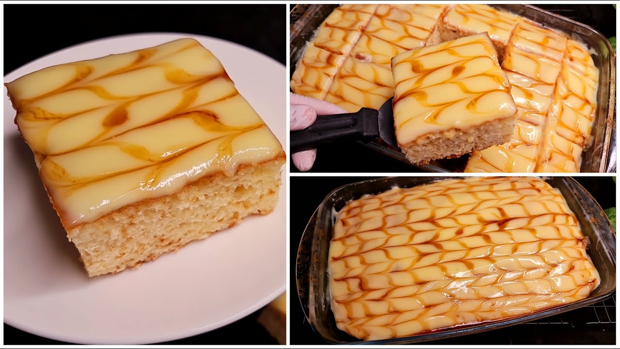 طريقة عمل كيكة كريم كراميل الجاهز سهلة وسريعة طعمها خيالي هتحضريها في 10 دقايق