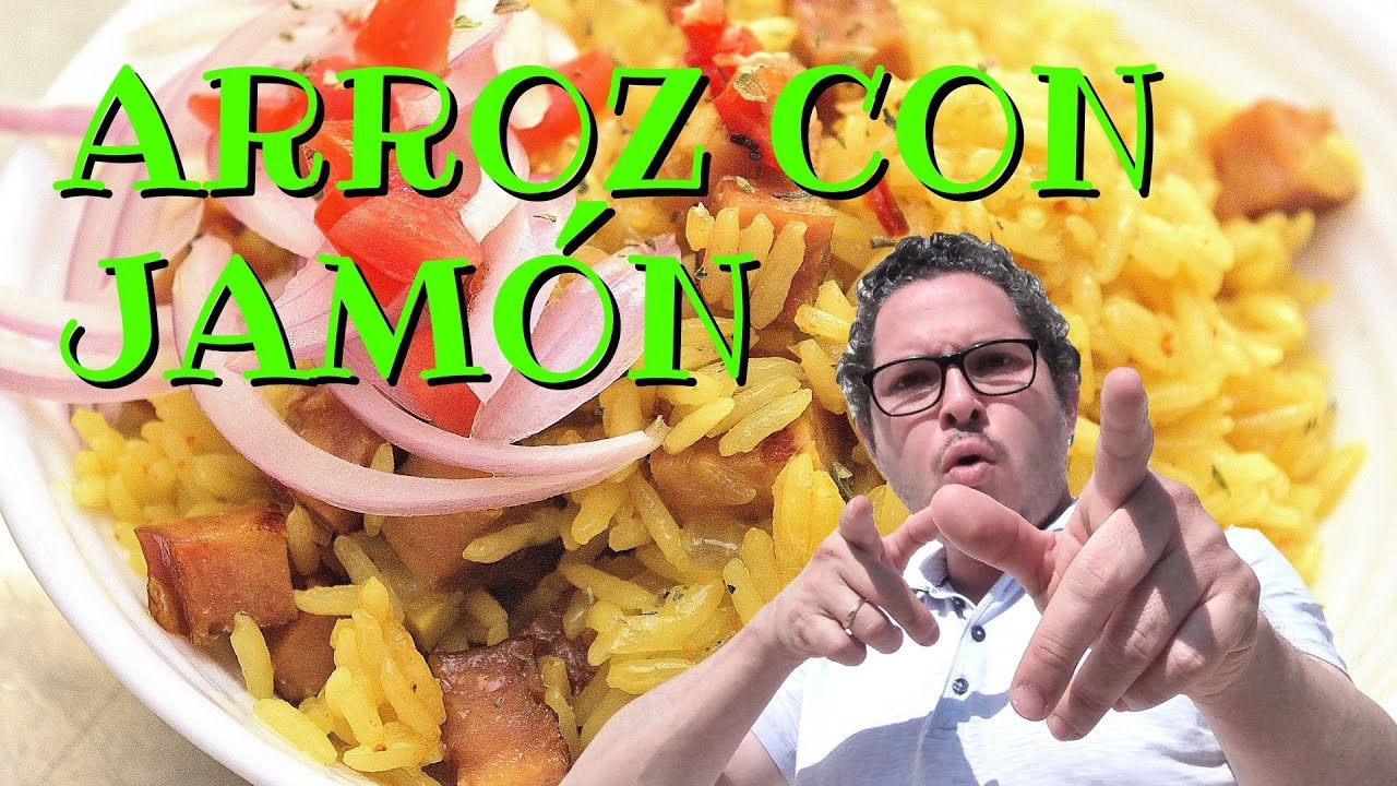 Arroz con jamón ahumado y cúrcuma