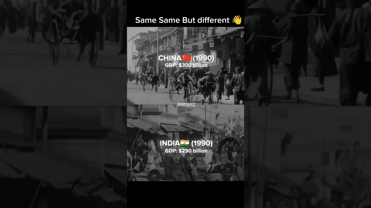 India vs China GDP Growth | 1990 vs 2025 | Shocking Comparison 🇮🇳🇨🇳 #india#power#gdp#fyp#viralshort
