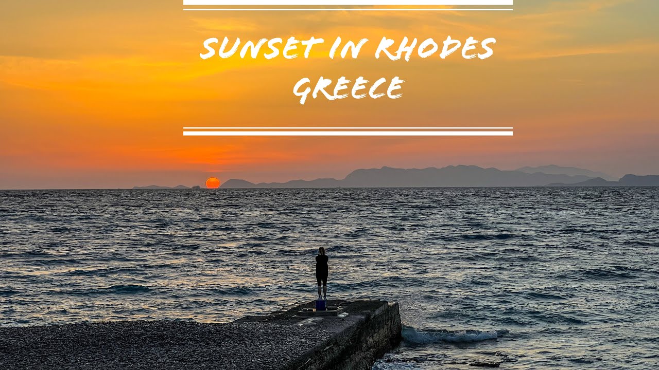 Unforgettable sunset in Rhodes island, Greece [Paralia Elli 2022]