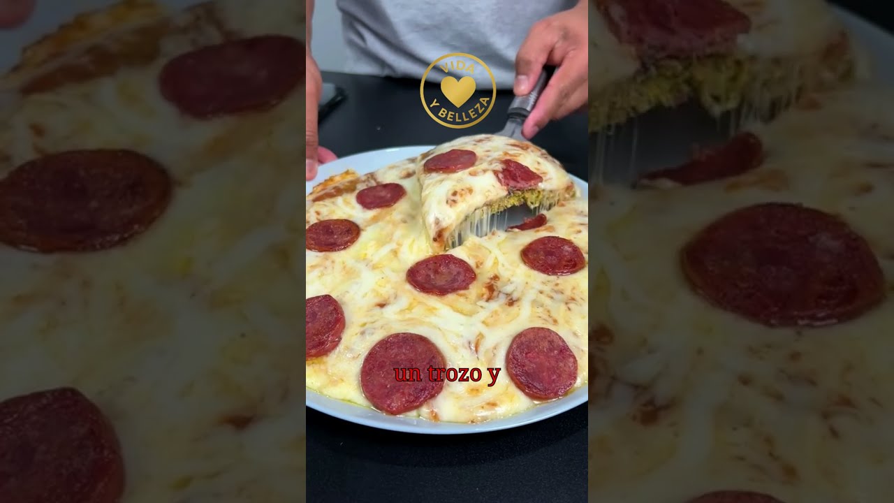 Pizza Saludable de Brócoli y Pepperoni ❤️#tips #shorts #consejos #recetas #recetas #cocina #pizza