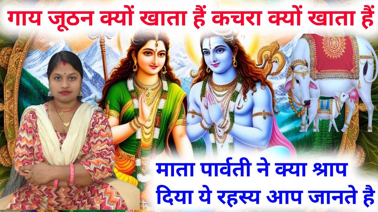 गाय जूठा और कचरा क्यों खाती है? माता पार्वती के श्राप का रहस्य | अद्भुत पौराणिक कथा 
