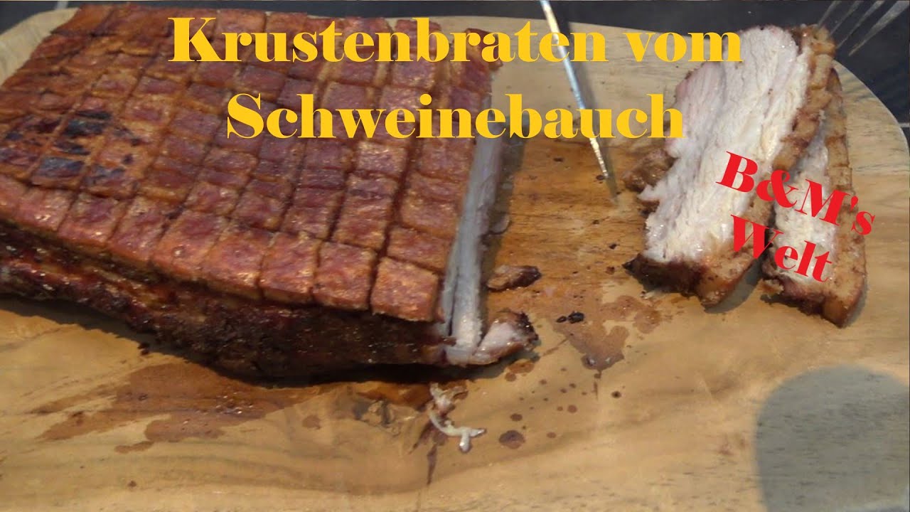 Krustenbraten vom Schweinebauch mit Dunkelbiersoße