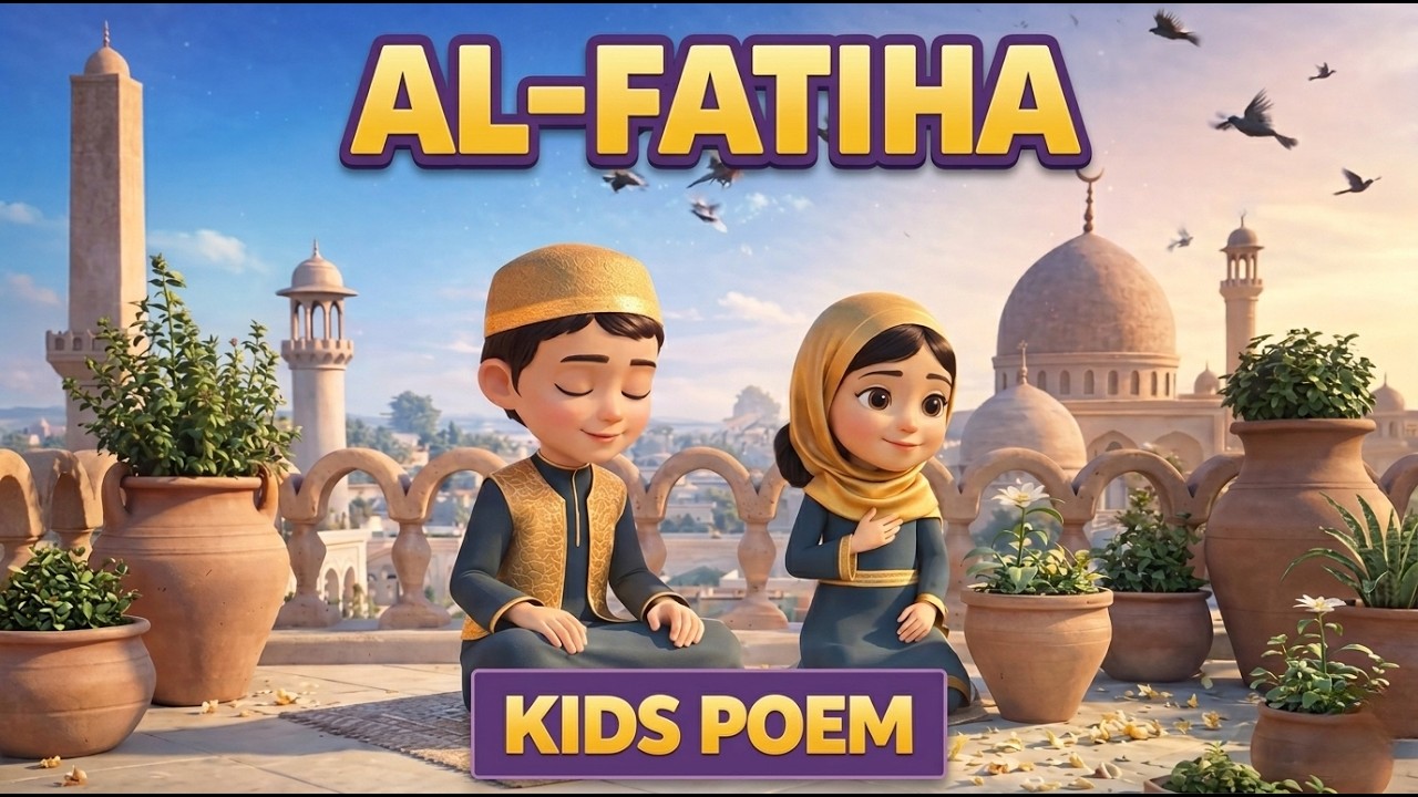 Surah Al-Fatiha for Kids (English) | Beautiful Nasheed (No Music) | Muslim Kids Studio