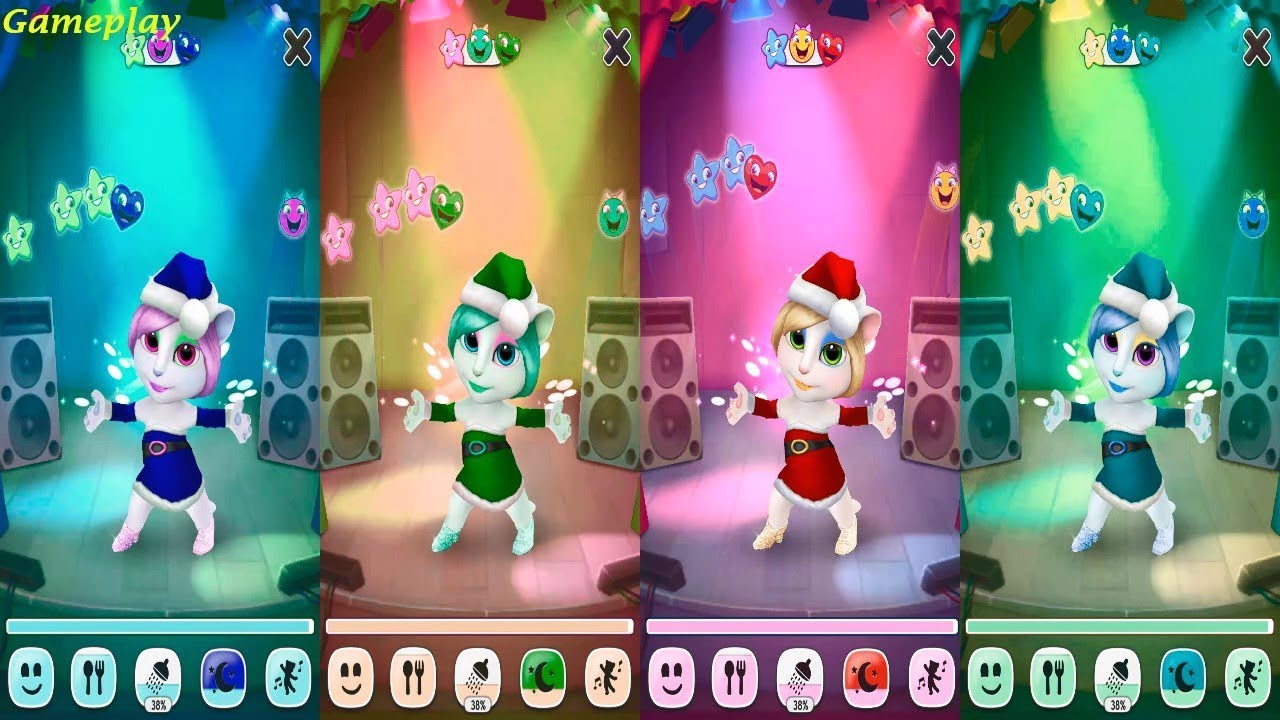 Colors Reaction Compilation My Talking Angela Great Makeover new update new room dance studio