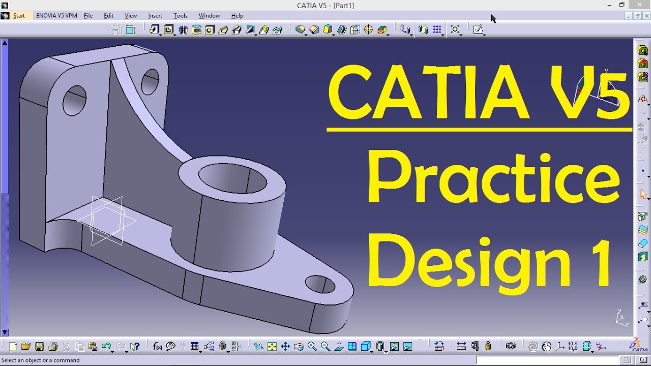CATIA V5 Practice Design 1 for beginners | Catia Part modeling | Part Design | Engineer AutoCAD