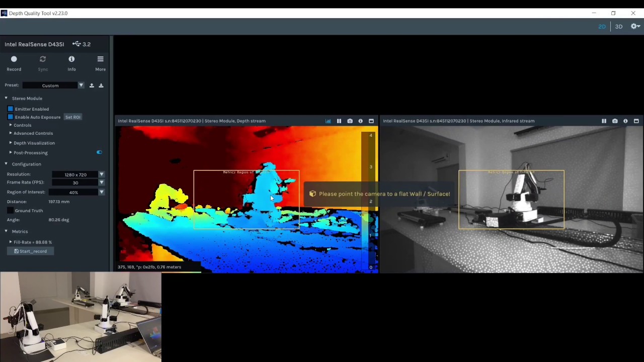 Insights into Intel RealSense Depth camera D435i for 3D Robotic vision using Dobot robot arm