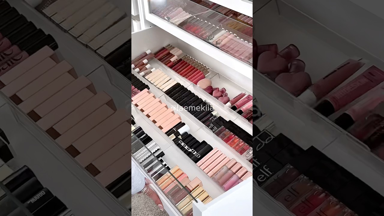 let&rsquo;s organize my lipstick collection🖤part II #makeup #organization #makeupcollection #asmr #shorts