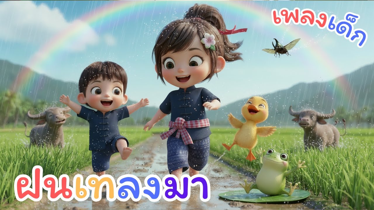 เพลงฝนเทลงมา 3 ช่า | เต้นสนุกสุดมันส์ | เพลงเด็กอนุบาล | บ้านหนูมาลี