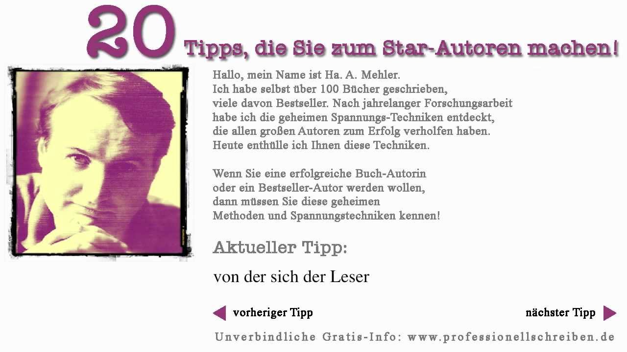 Werden Sie Star-Autor wie King und Rowling - mit 20 Profi-Tipps! TIPP 8