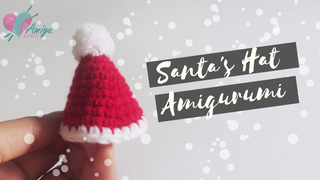 #45 | DIY Christmas Amigurumi | How to crochet a Santa Hat | AmiguWorld