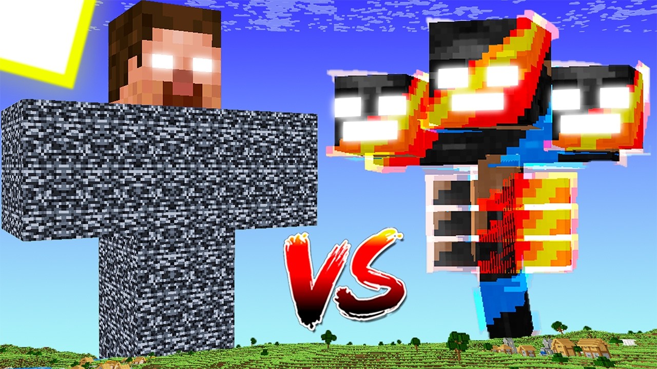 Mega Bedrock Herobrine vs All Withers in Minecraft!