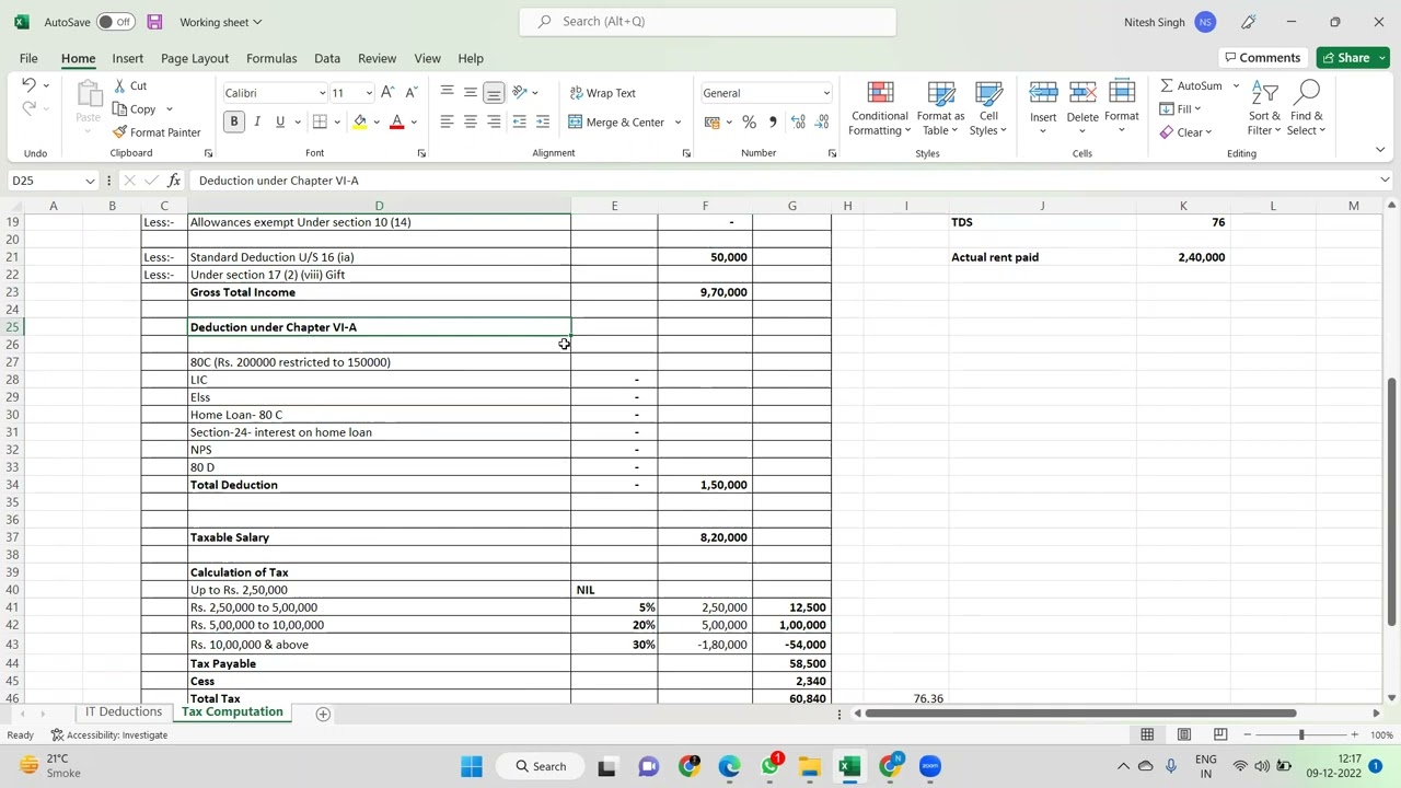 Income Tax Deductions, 12B, 12BB