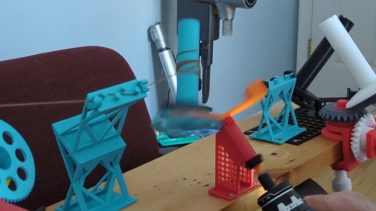 3D Printed Wool/Yarn Winder Operation