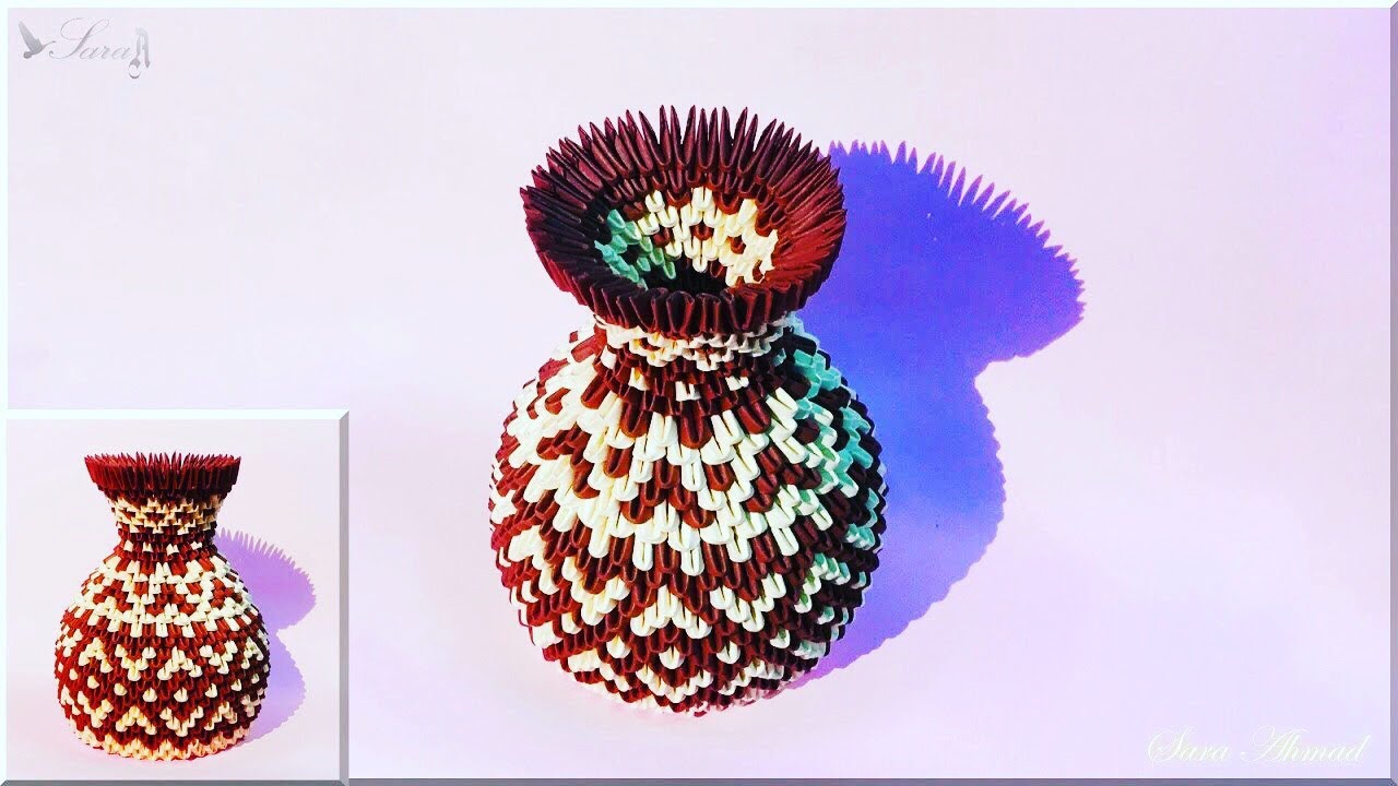 How to make 3d origami vase 48