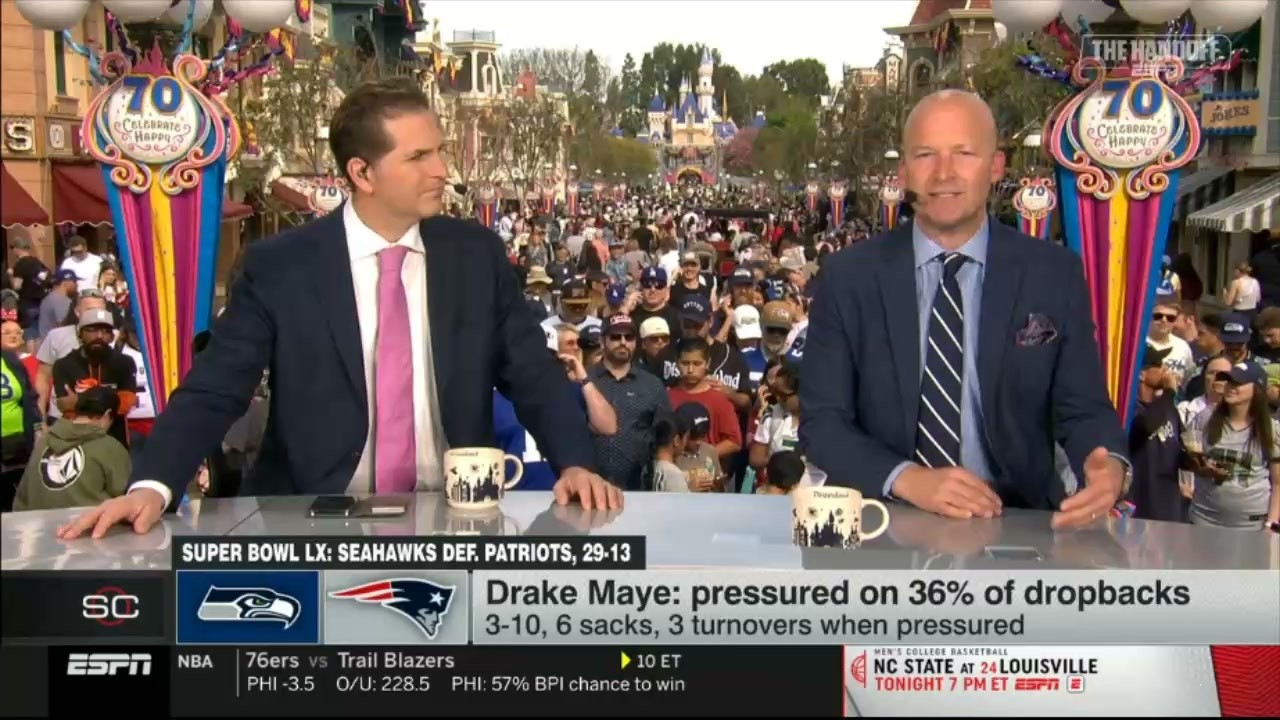 ESPN reaction to Seahawks bully Drake Maye, Patriots on way to dominant Super Bowl 60 win