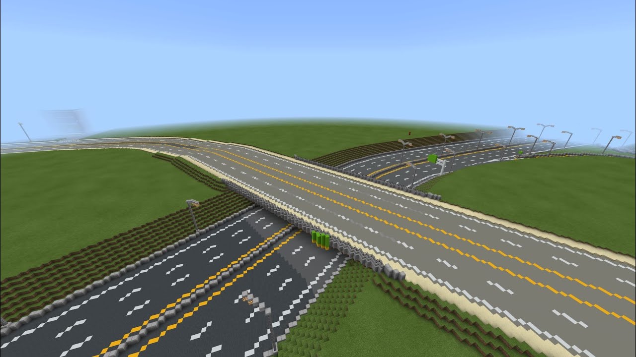 Minecraft - Road Work - Ep 7 - More Roads And A New Freeway Overpass! (Timelapse)