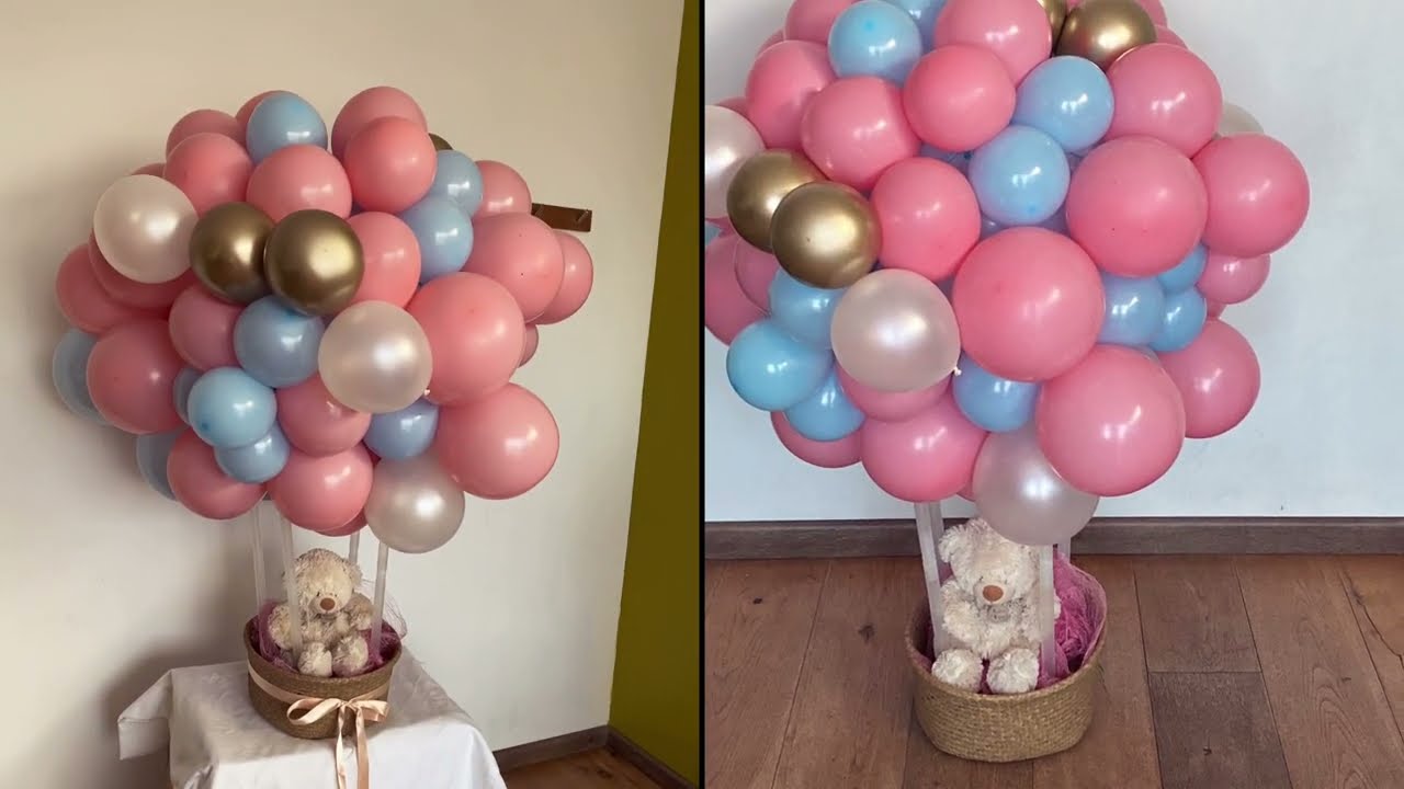 Diy Hot air balloons /montgolfière ballon décoration baby shower,gender reveal #hotairballoon