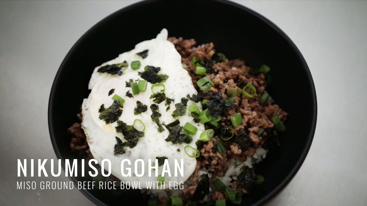 Nikumiso Gohan 肉味噌 - Miso Ground Beef Rice Bowl