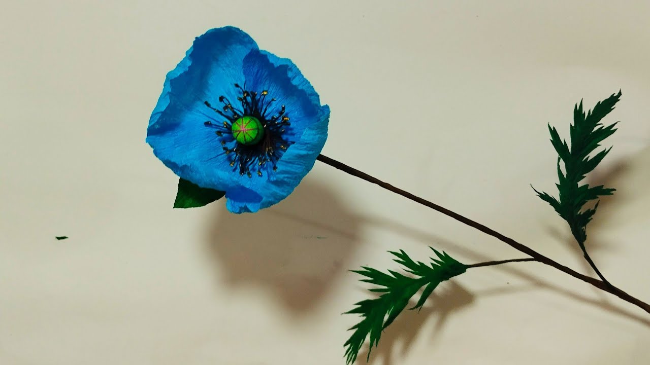 easy blue crepe paper flower making tutorial/diy paper flower / easy craft idea