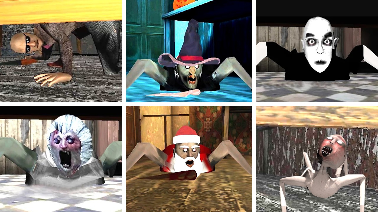 All New Underbed Jumpscares in All DVloper Games -  Granny All Chapters