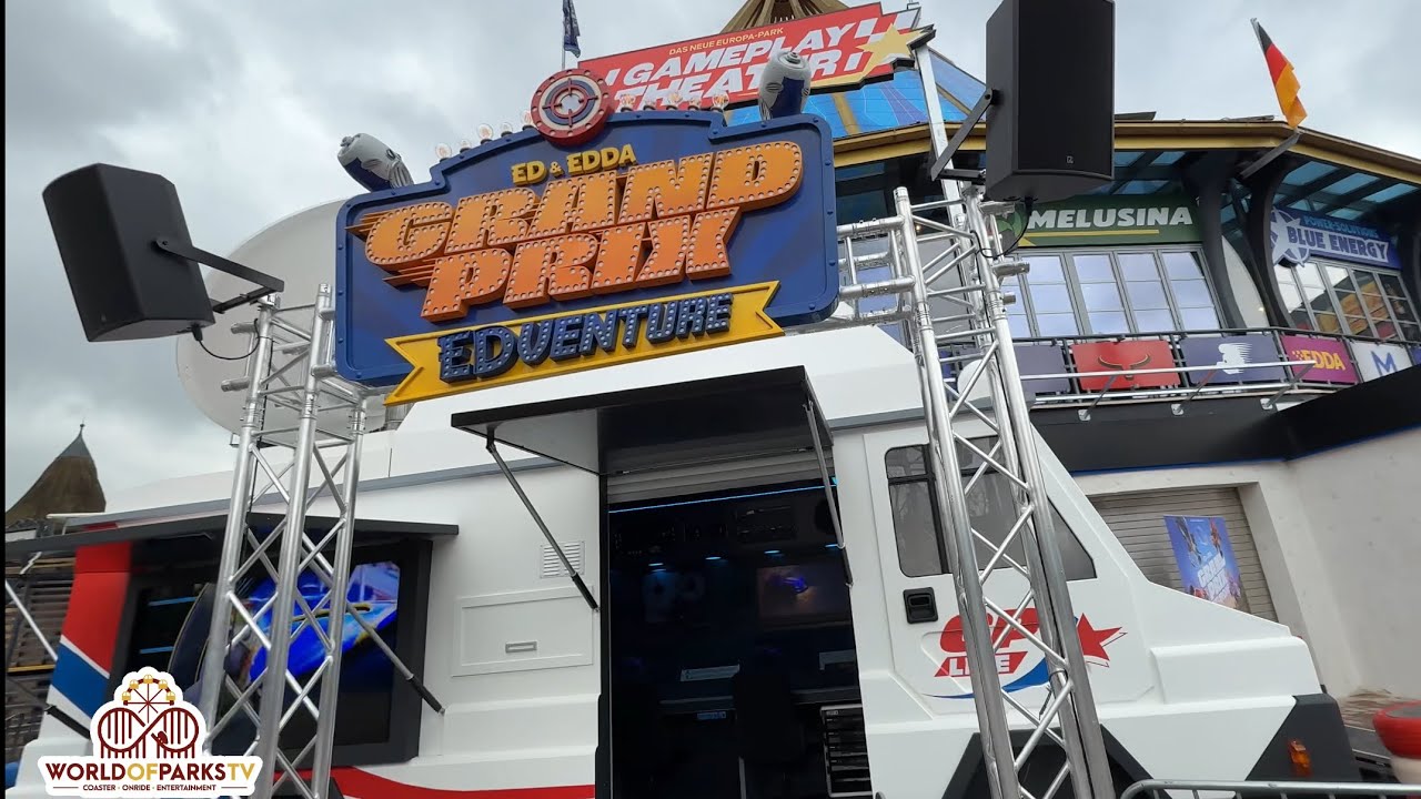Grand Prix EDventure (Eröffnung) Europa Park Neuheit 2025 – Mack Rides Gameplay Theater 3D Darkride