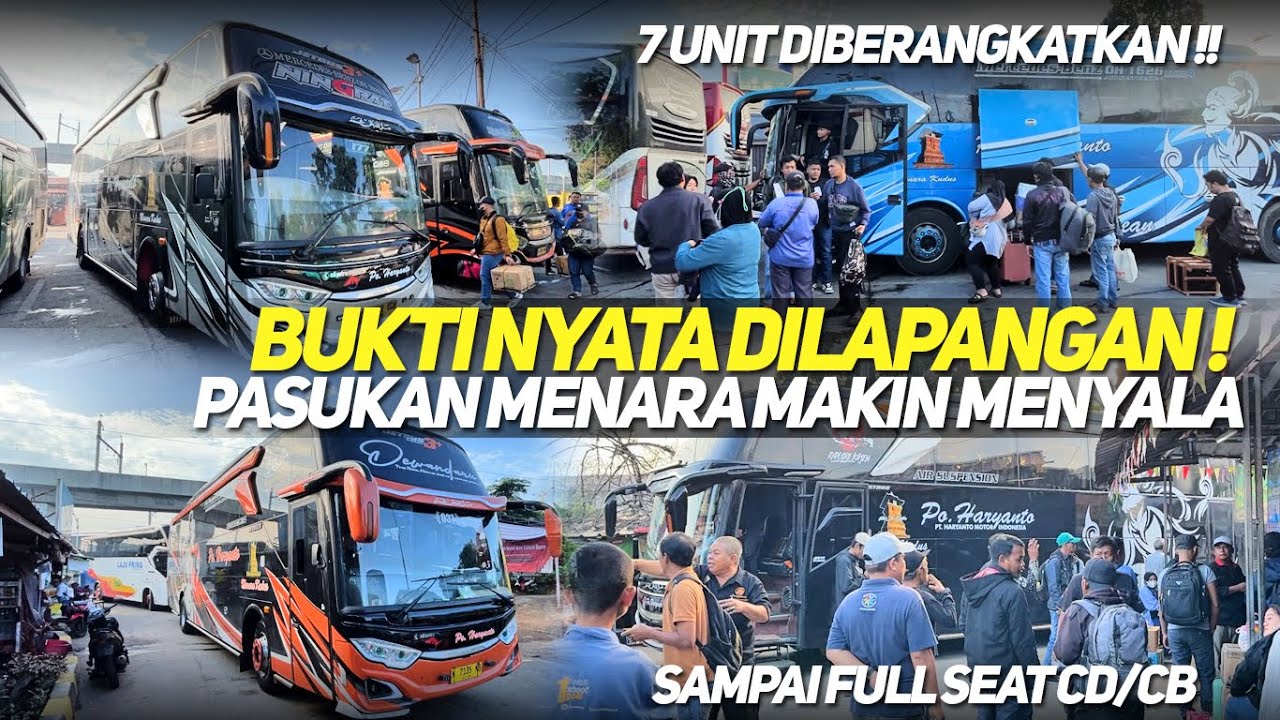 PENUMPANG MEMBLUDAK 7 BUS HARYANTO DI KERAHKAN‼️MOMEN GEDEN LIBURAN AKHIR TAHUN FULL PENUMPANG 