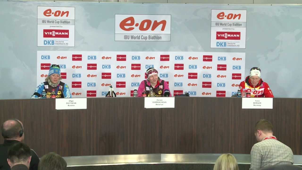 Darya Domracheva, Olga Zaitseva, and Tora Berger