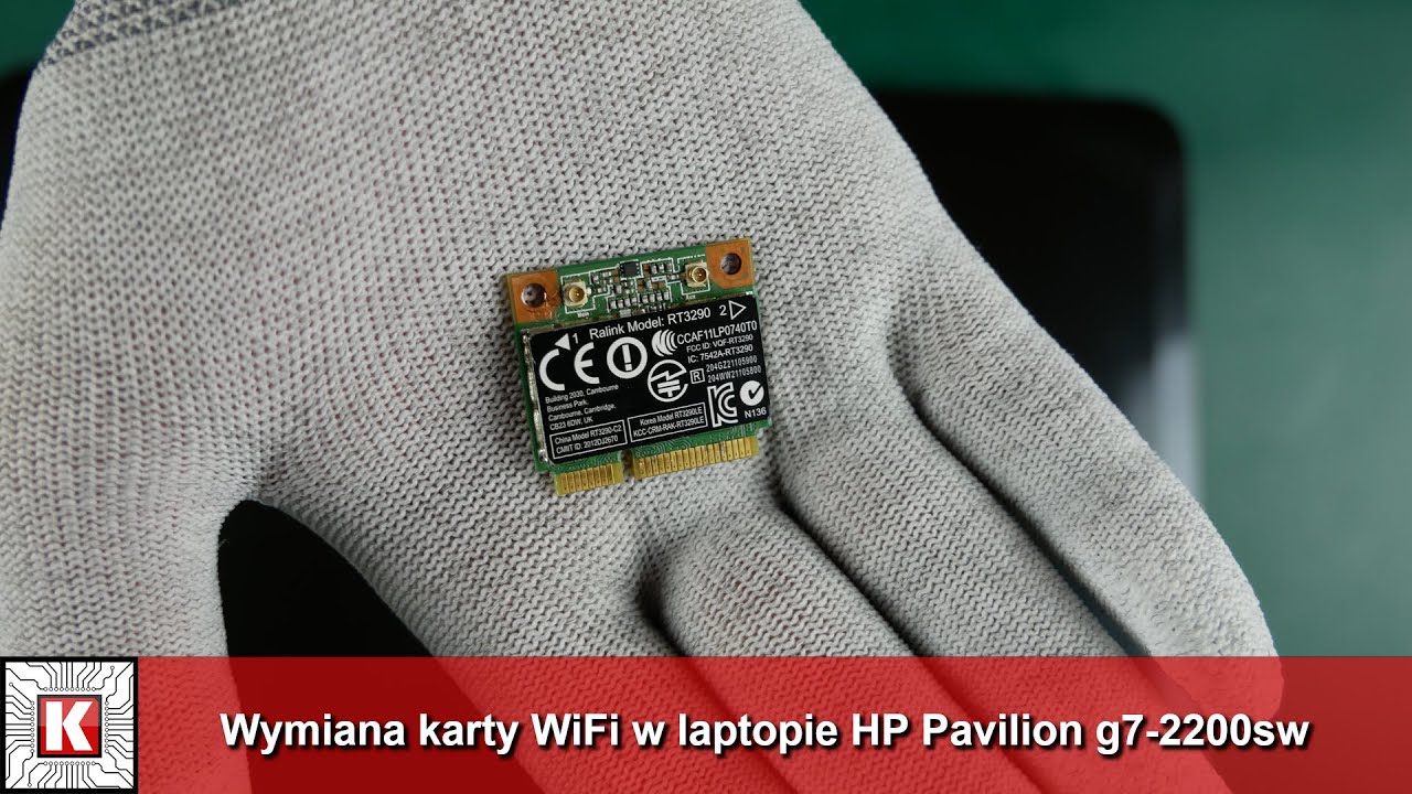 Wymiana karty sieciowej WiFi w laptopie HP Pavilion g7-2200sw