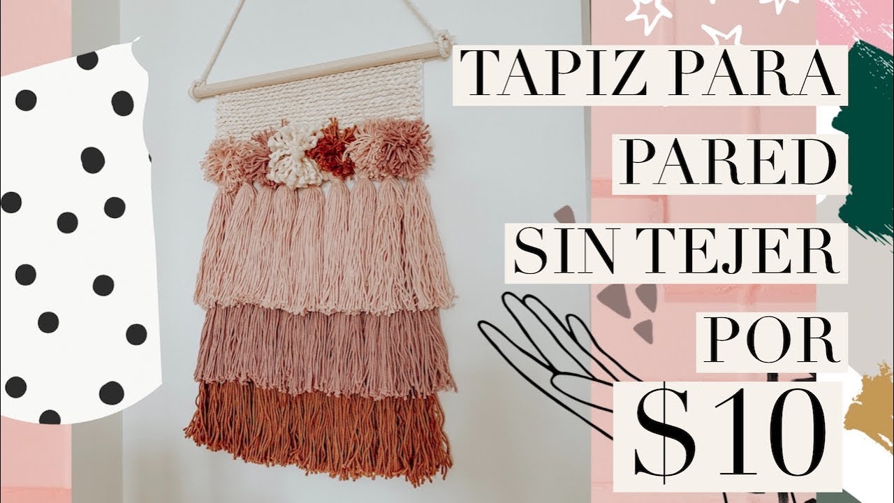 COMO HACER TAPIZ DECORATIVO ESTILO MACRAME SIN TEJER | DIY TELAR CASERO