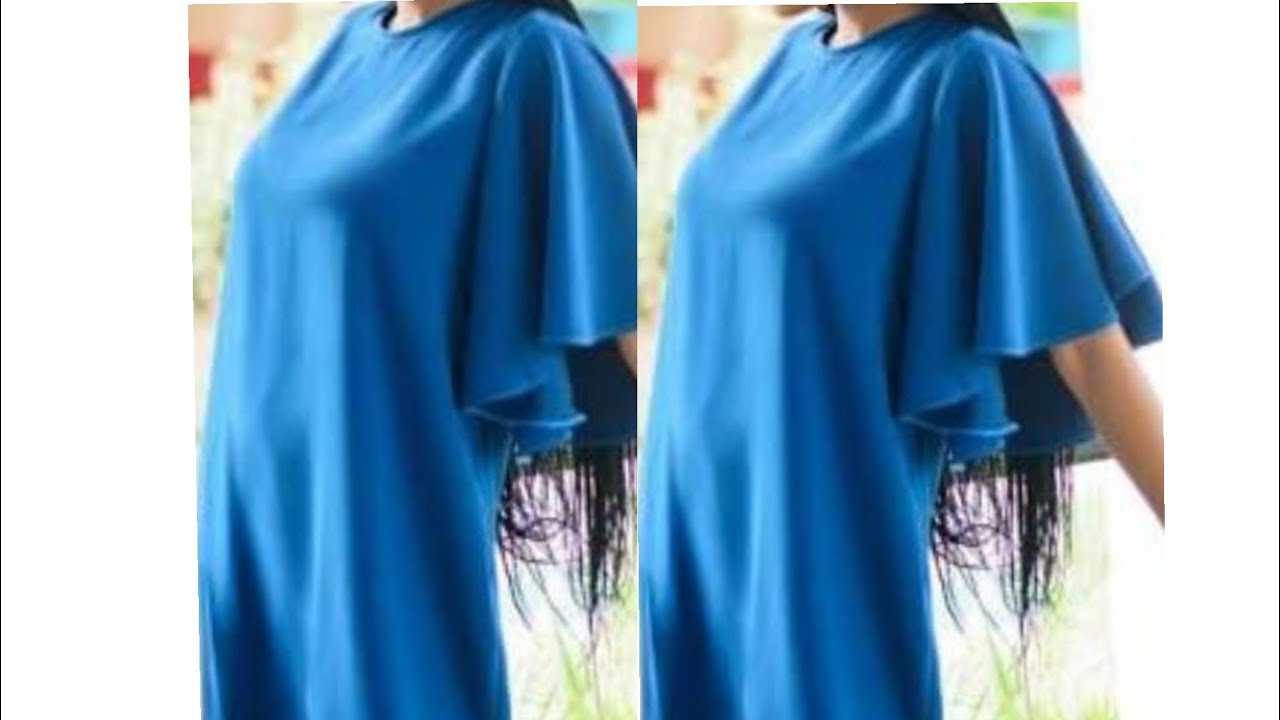 DIY Simple dress with two layered circle sleeve(the needle woman)
