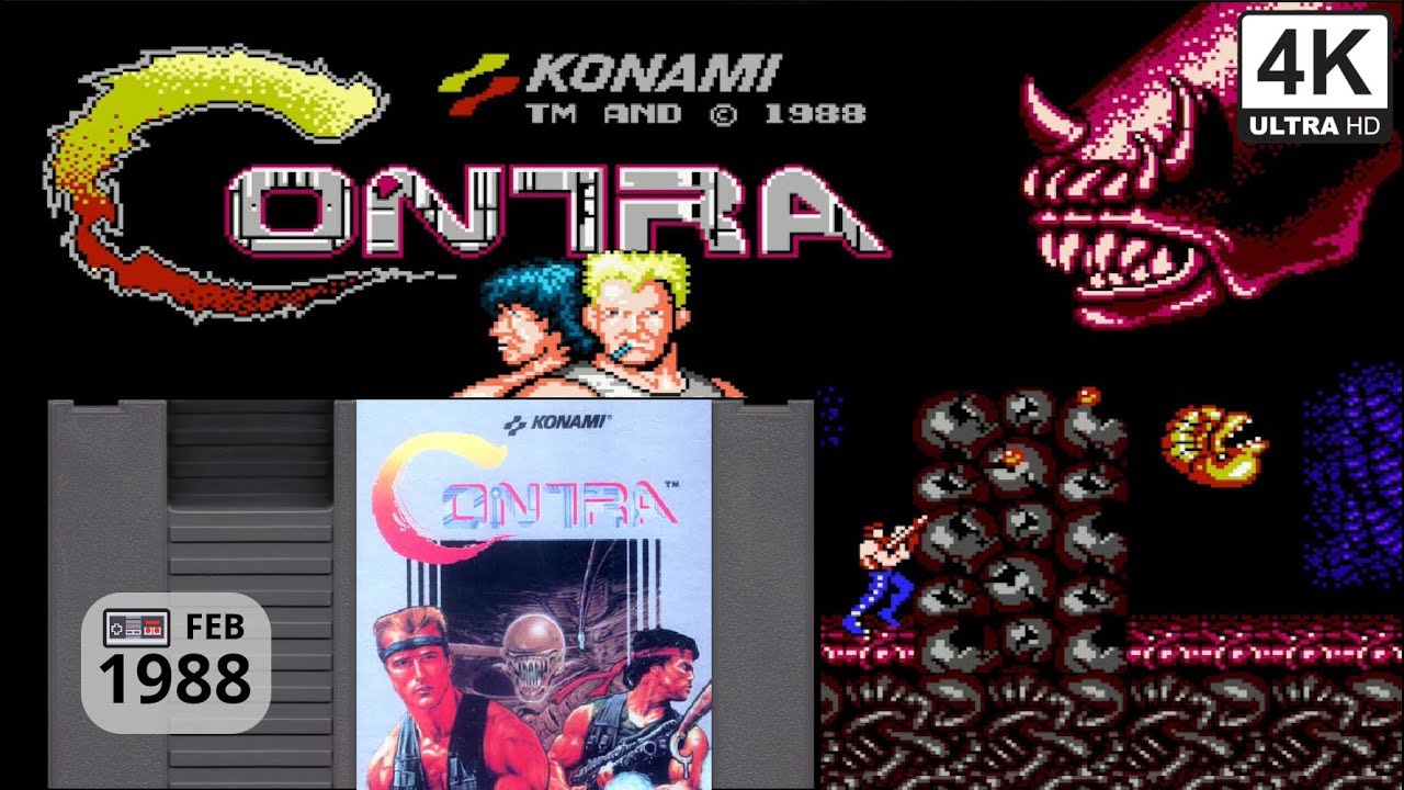 Contra (Konami, Feb 1988) - NES Longplay 4K - Probotector