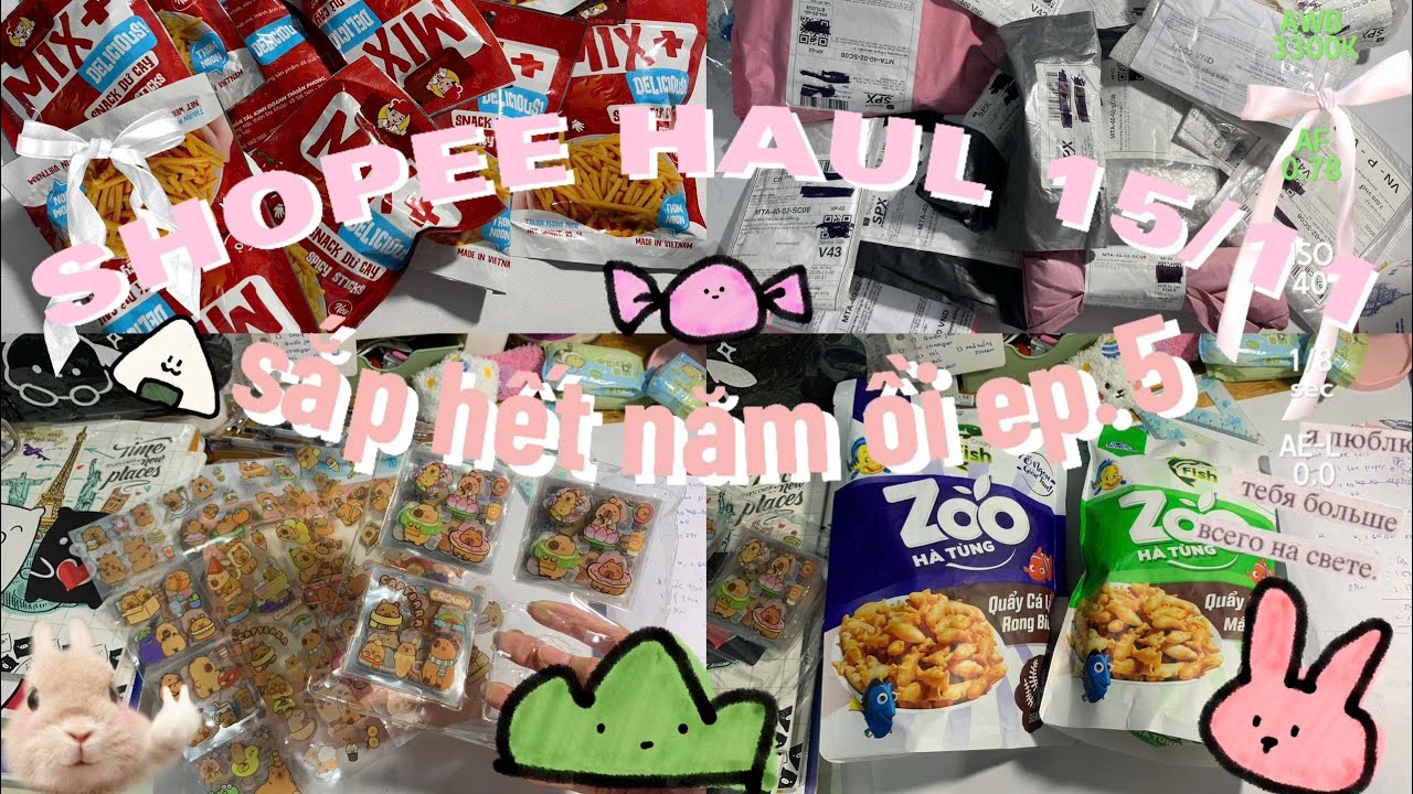 [ep.5] UNBOXING SHOPEE ORDERS 15/11 part 1 // serum 0đ 🔥, mì tôm, các thứ linh tinh cute… // #viral 