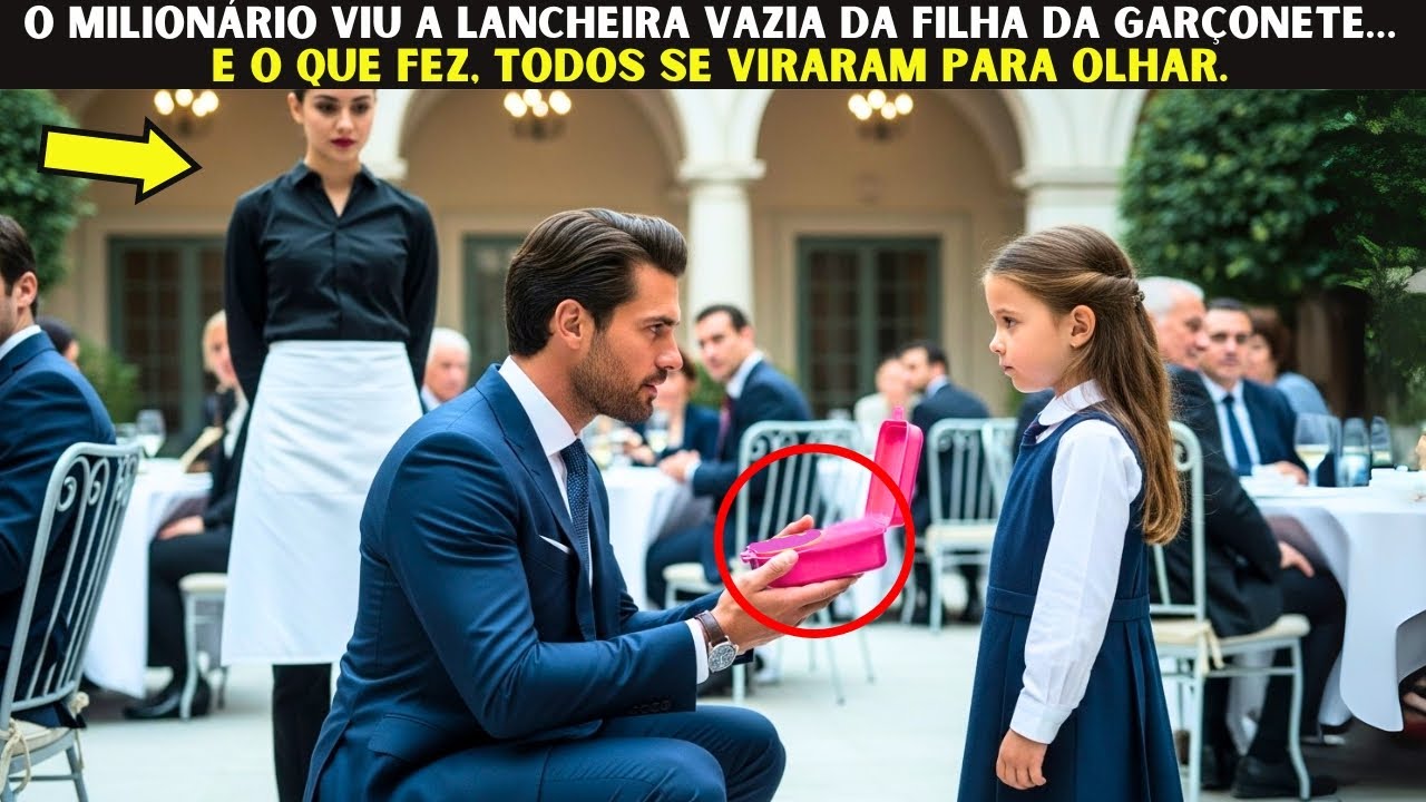 O milionário viu a lancheira vazia da filha da garçonete… e o que fez, todos se viraram para olhar.