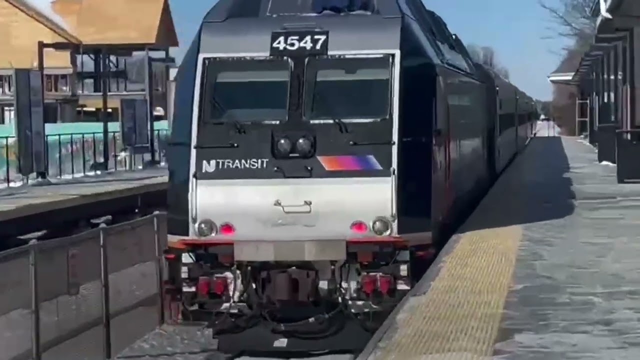 Two NJ Transit trains at Point Pleasant Beach station 