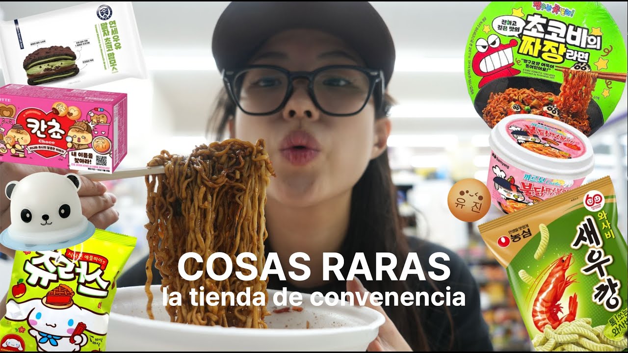 comiendo cosas raras en la tienda de convenencia l K-Mukbang