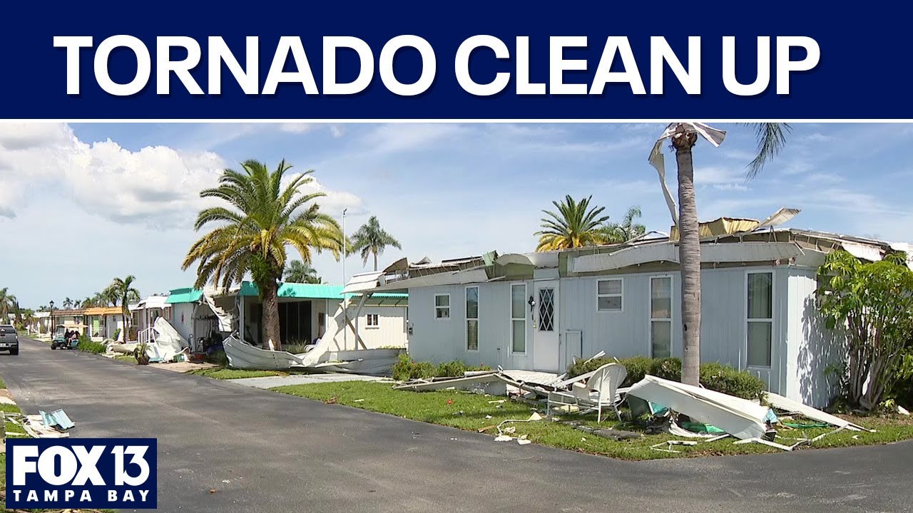 Florida tornado victims clean up damage