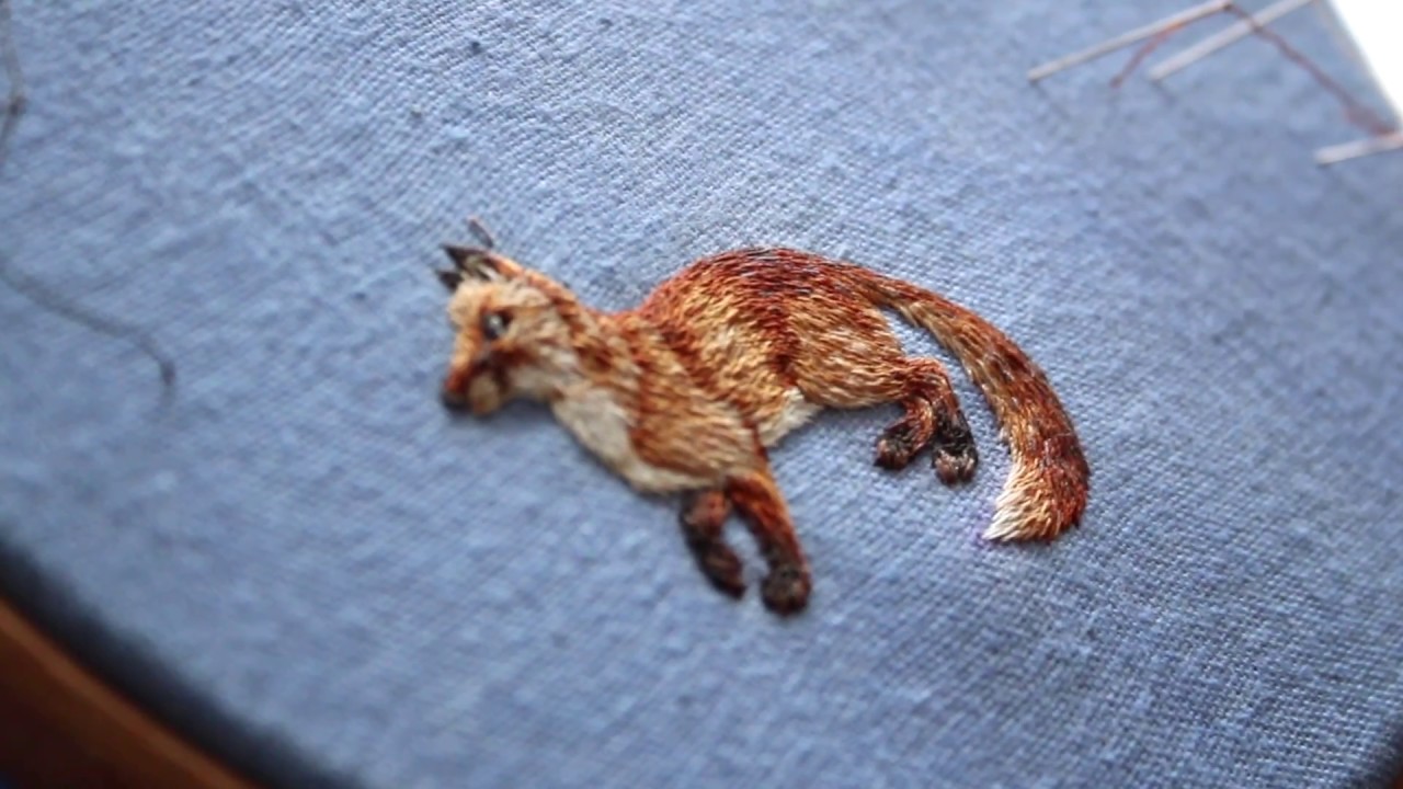 Freehand Fox Embroidery - Time Lapse