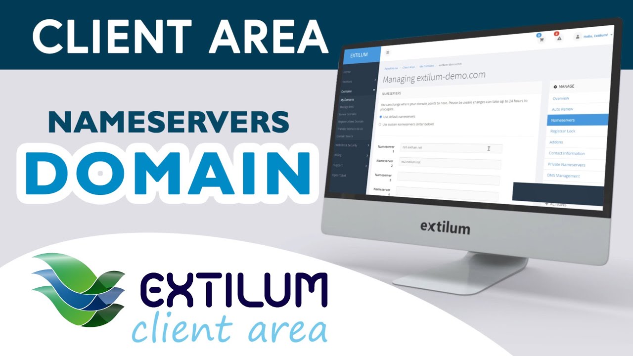 How to Change Domain Nameservers in Extilum Client Area - Extilum Hosting