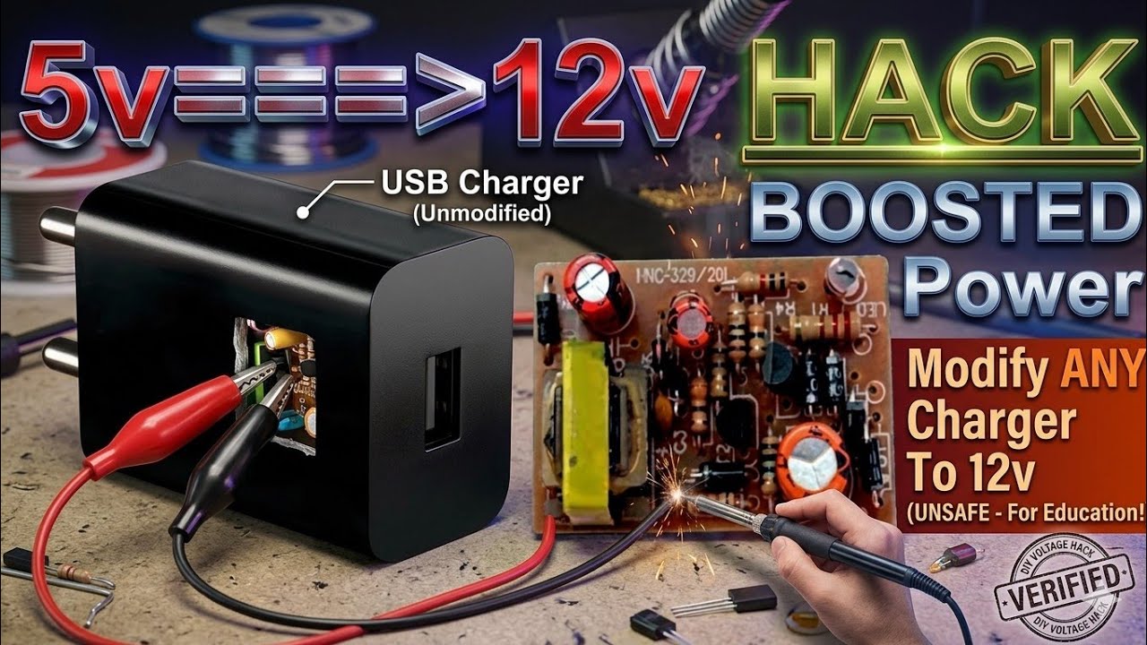 5v Charger To 12v Modification | Increase Charger Voltage Upto 12v | Charger Upgrade | Charger Hack