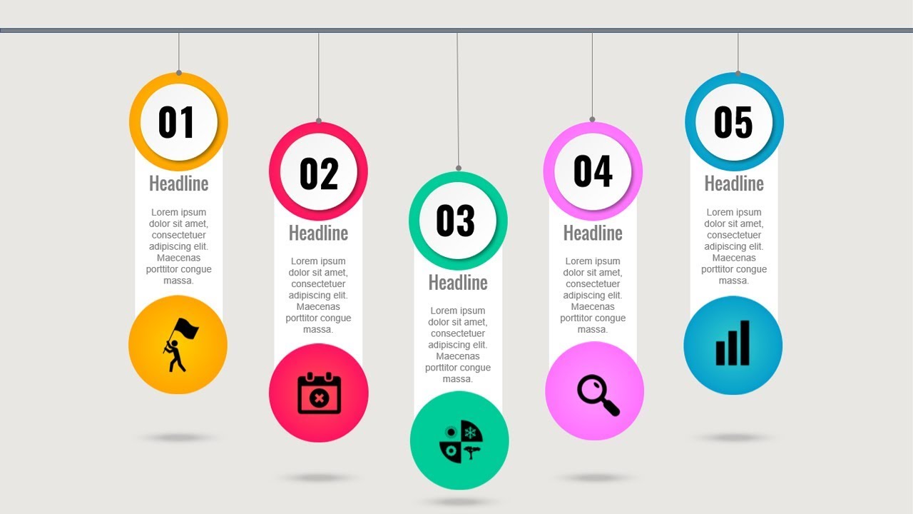 Create 5 Step Circular Animated Infographic Slide in PowerPoint/Stunning graphics/Free Slide /PPT