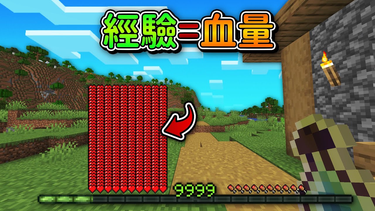 Minecraft 但是【經驗=血量】的世界❗等級越高『直接不死之身』輕鬆通關...❓｜當個創世神｜全字幕｜偏