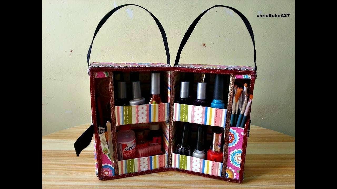 DIY Hand Carry Nail Polish Organizer From Recycled
