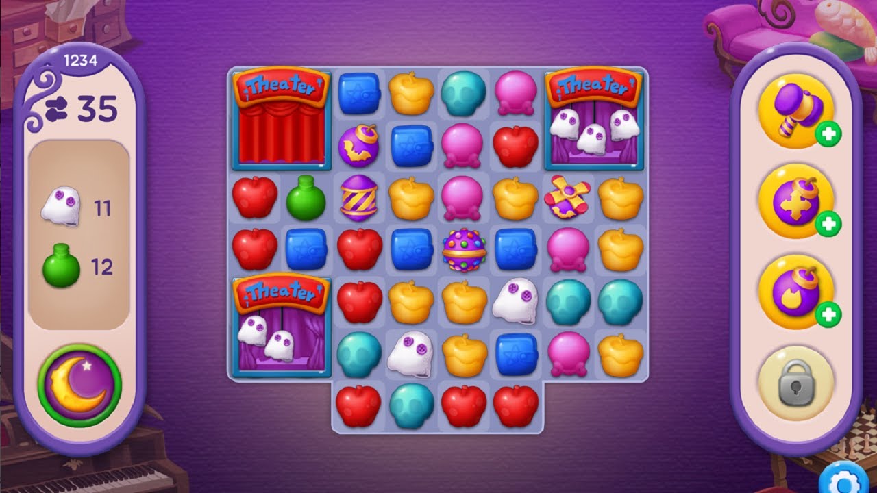 Witch & Cats - Cute Match 3 - Level 1 - 10 Gameplay