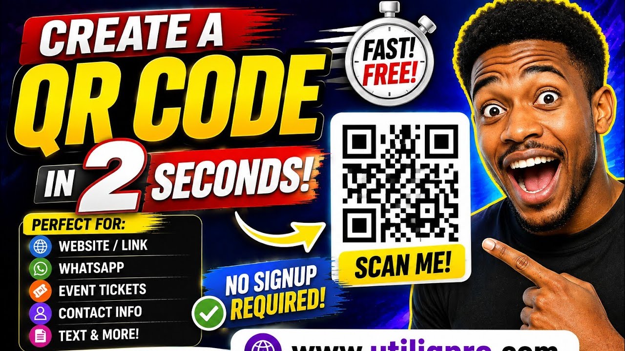 How to Create a QR Code in 2 Seconds | Free QR Code Generator - Utiliq Pro 2.0