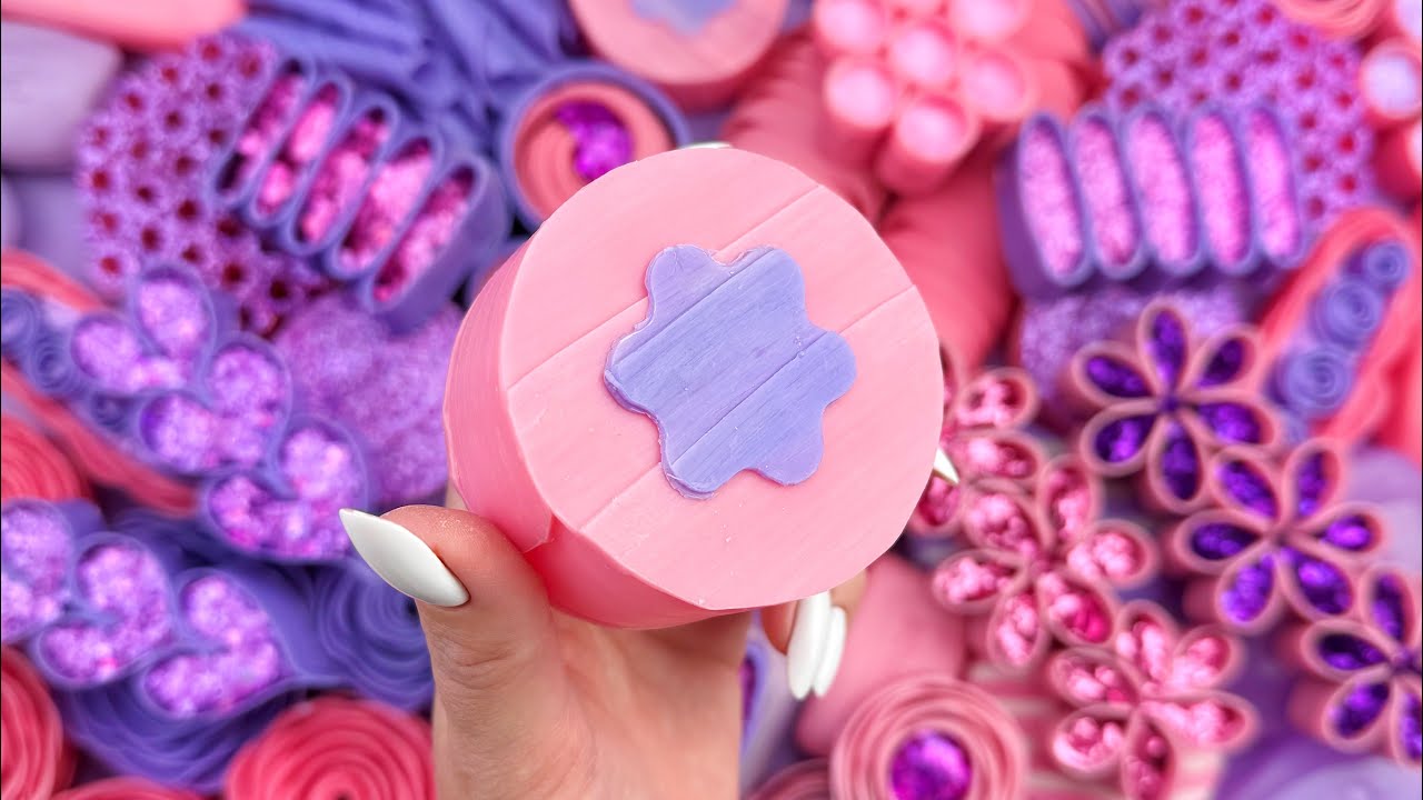 [ASMR] Soap boxes with glitter foam and starch★Crushing soap ★4K★ 비누를 부수다