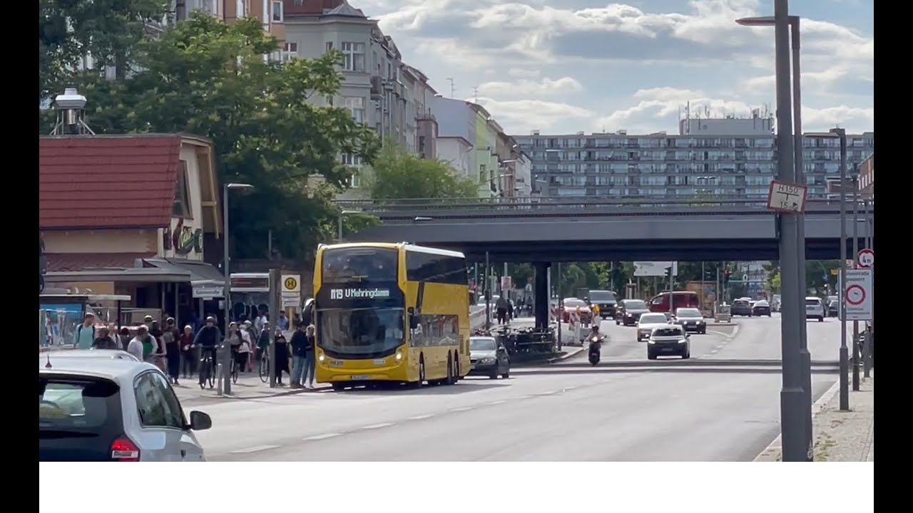 BVG Berlin Enviro500MMC driving under multiple railway bridges